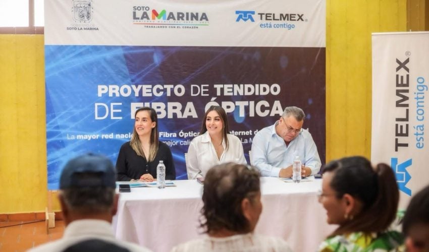 Inician trabajos de tendido de fibra óptica en Soto La Marina y La Pesca